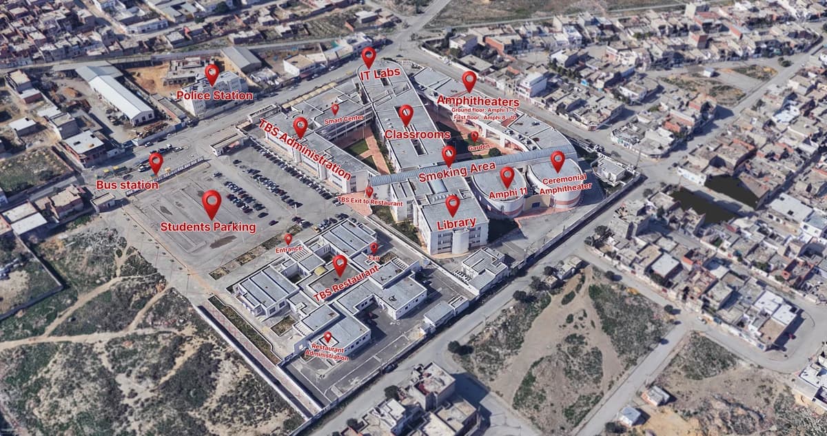 Tunis Business School campus aerial view 3